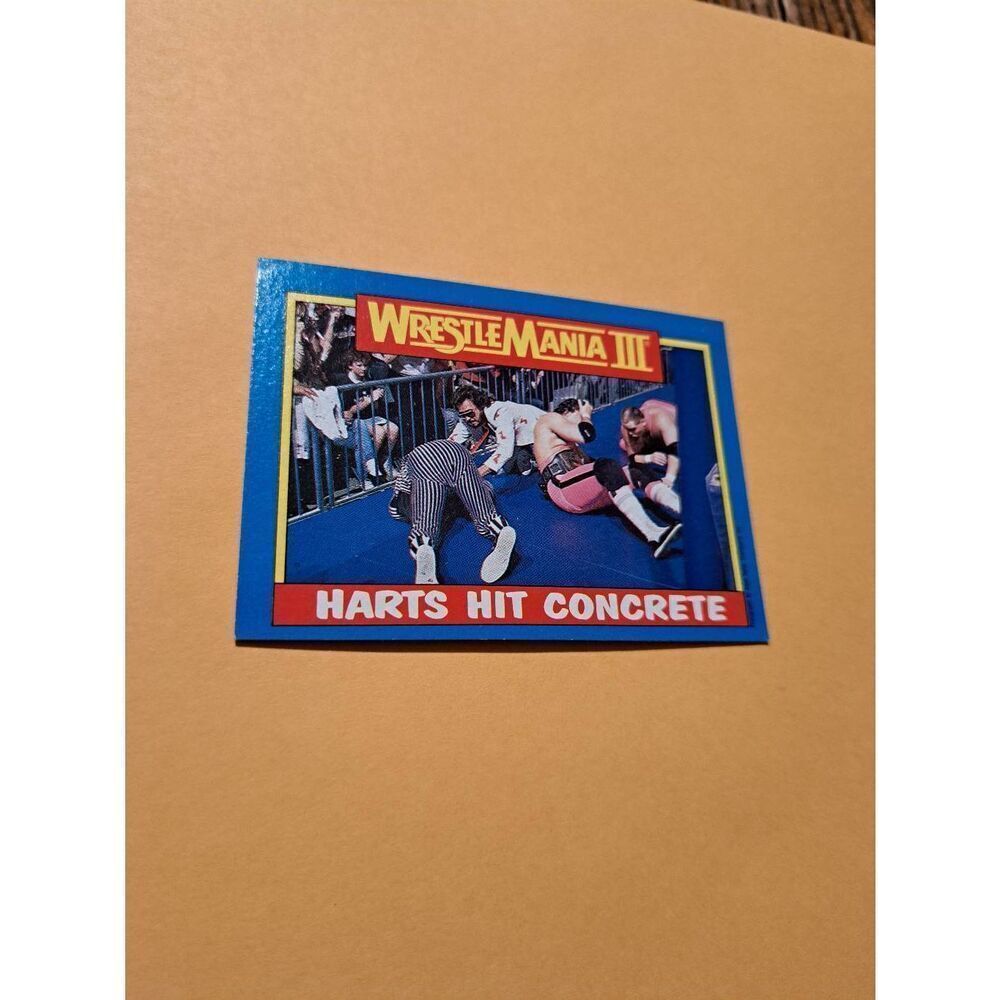 Vintage 1987 Topps WWF WrestleMania III Card #57 The Hart Foundation Danny Davis